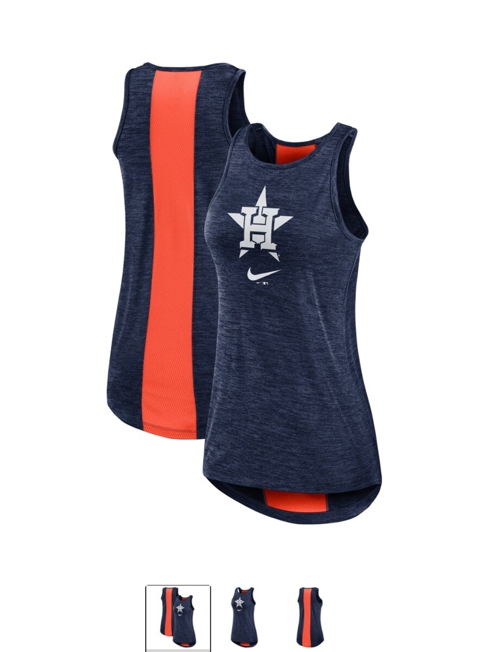 New Womens Small Nike Navy and Orange Houston Astros Women's Tank